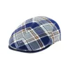 Blue Striped Cotton Teddy Flat Cap - Traclet Reference: 10639 | Traclet Hat Shop