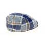 Blue Striped Cotton Teddy Flat Cap - Traclet