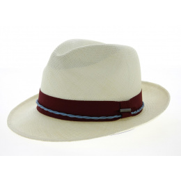Chapeau Panama Stetson Jefferson Homme - Paille De Toquilla équatorienne - Protection UV 40+ - Bord 7cm