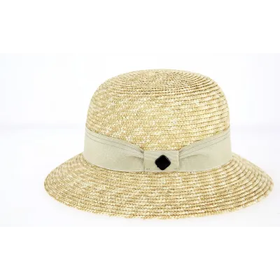 Chapeau Cloche Solène Paille Ruban Beige- Traclet  Reference : 10646 | Chapellerie Traclet