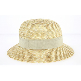 Hat Bell Hat Solène Straw Straw Beige Ribbon - Traclet