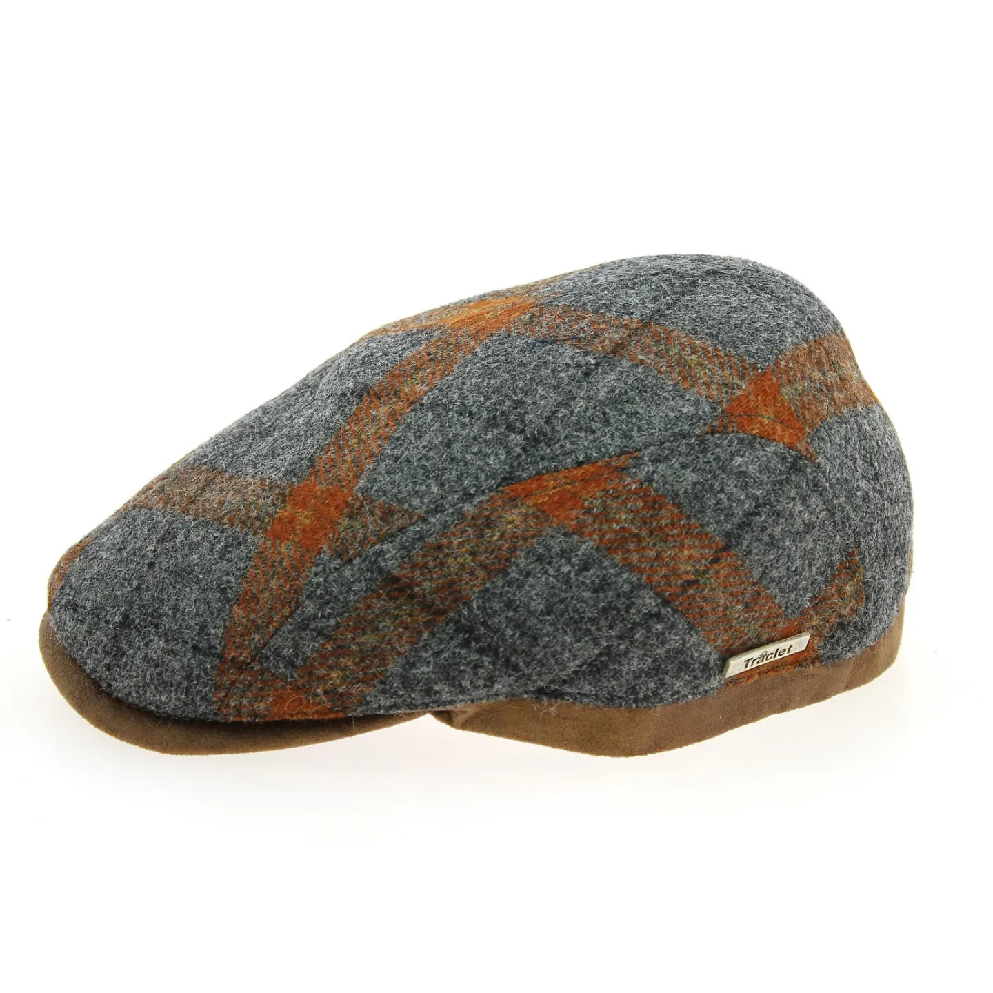 Casquette Plate Vérone Laine Grise & Orange- Traclet Reference : 10678 | Chapellerie Traclet