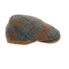 Verona Flat Cap Grey & Orange Wool - Traclet Reference: 10678 | Traclet Hat Shop