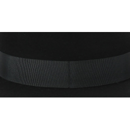 Santiago Hat - Cordobes/Boater Black Wool Felt - Traclet