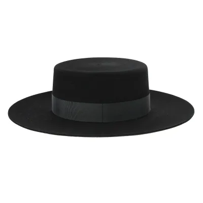 Chapeau Cordobes/Canotier Feutre Laine noir - Traclet Reference : 10698 | Chapellerie Traclet