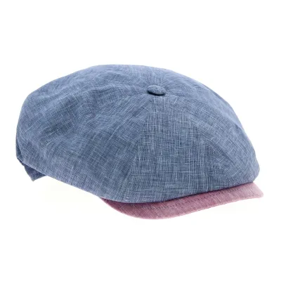 Casquette Napolitaine Coton Bleue & Rose- Traclet Reference : 10699 | Chapellerie Traclet
