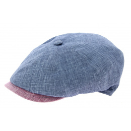 Neapolitan Cap Cotton Blue & Pink- Traclet