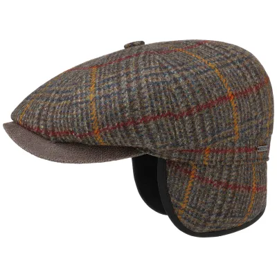 Stetson Plaid Wool Ear Flap Hatteras Cap Reference: 10709 | Chapellerie Traclet