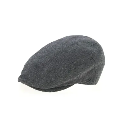 Piemonte Balte Anthracite Linen & Cotton Flat Cap - Traclet Reference: 10727 | Traclet Hat Shop
