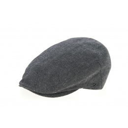 Piemonte Balte Anthracite Linen & Cotton Flat Cap - Traclet