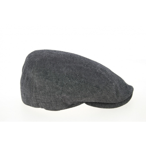 Piemonte Balte Anthracite Linen & Cotton Flat Cap - Traclet Piemonte Balte Anthracite Linen & Cotton Flat Cap - Traclet