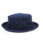 Navy Cotton Pique Beach Porkpie Hat - Crambes