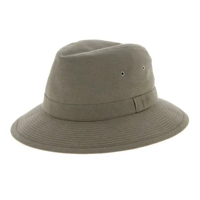 Chapeau Safari Chambray Coton Taupe- Crambes Reference : 10671 | Chapellerie Traclet
