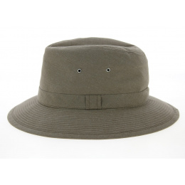 Taupe Cotton Chambray Safari Hat - Crambes