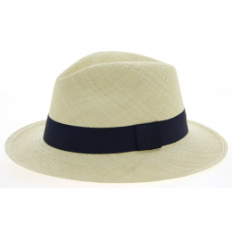 Ambato Natural & Blue Straw Panama Hat - Traclet