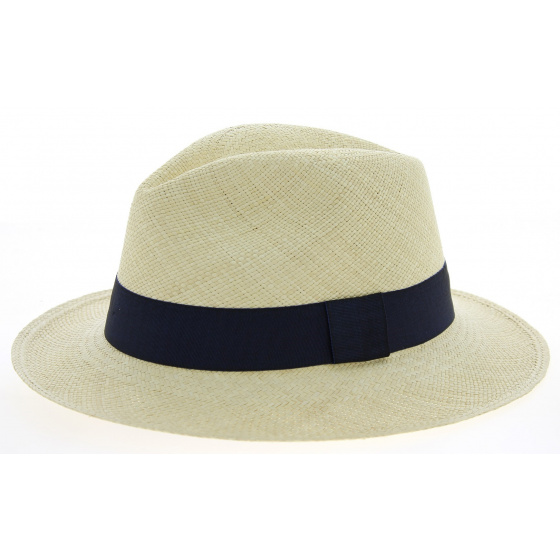 Ambato Panama Hat Natural Straw & Blue - Traclet 