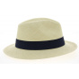 Ambato Natural & Blue Straw Panama Hat - Traclet