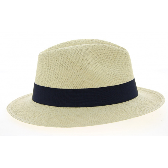 Panama Hat Ambato Natural & Blue Straw - Traclet