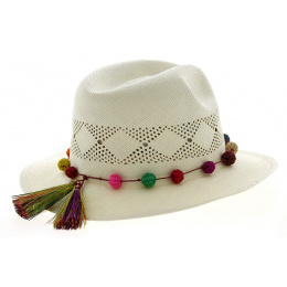 Panama Hat Fancy Sugar White- Traclet