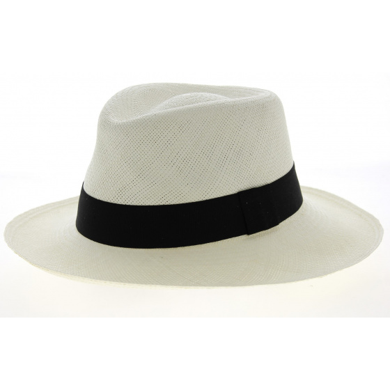 White Wide-Brimmed Quevedo Panama Hat - Traclet