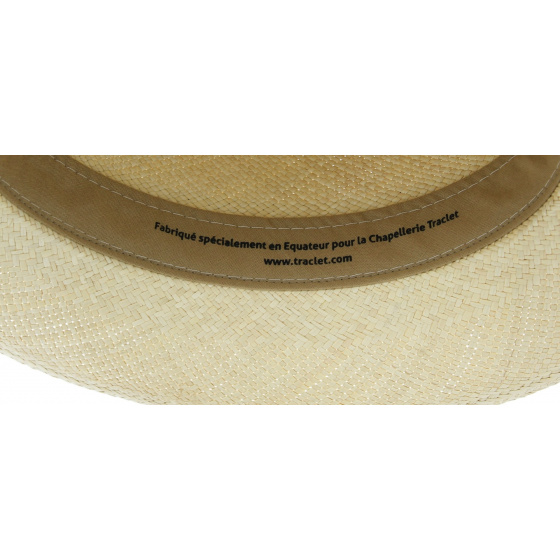 Chapeau Panama Ambato Paille Naturelle & Bleue - Traclet