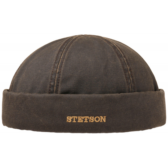 Brown Aged Cotton Winter Docker Beanie UPF 40+ - Stetson