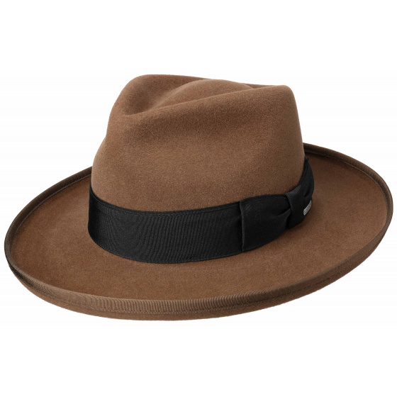 Stetson Brown Fur Felt Amish Homburg Hat