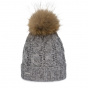 Calgary Grey fur pompom hat - Pipolaki
