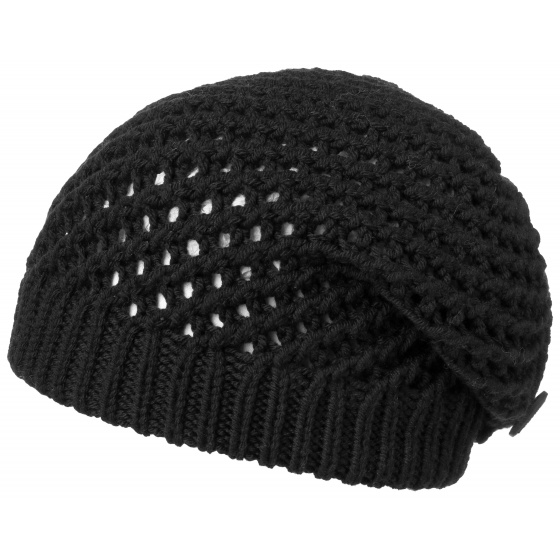 Black Barascon Knitted Wool Beret - Traclet