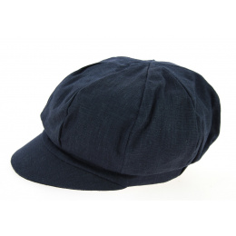 Navy Linen Elorine Newsboy Cap - Mtm