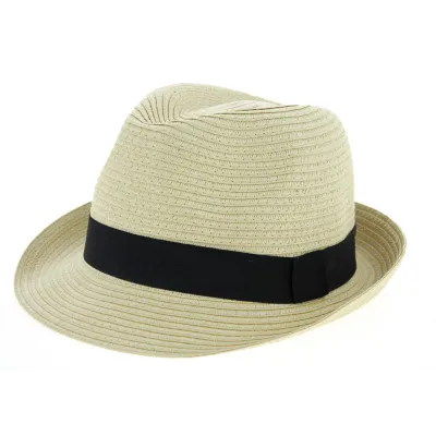 Natural Paper Straw Papeete Trilby Hat - Traclet Reference: 8009 | Traclet Hat Shop