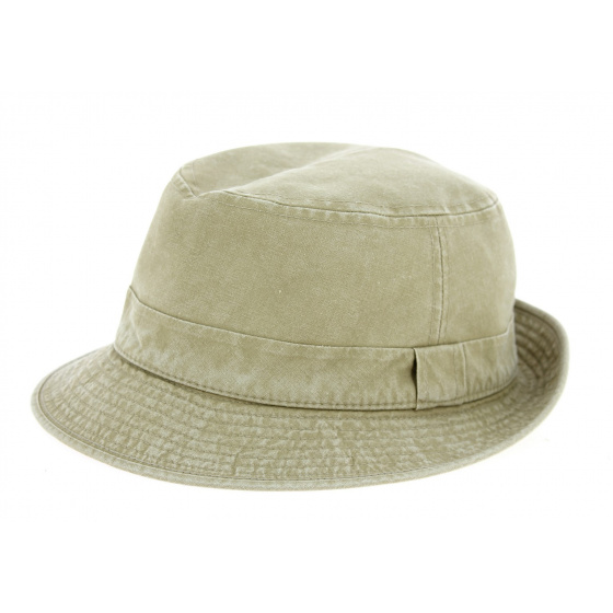 Chapeau Trilby Belgrade Coton Beige - Crambes Chapeau Trilby Belgrade Coton Beige - Crambes