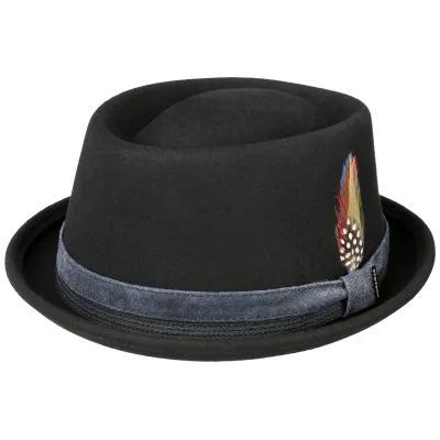 Black Wool Felt Porkpie Hat - Stetson Reference: 10781 | Traclet Hat Shop