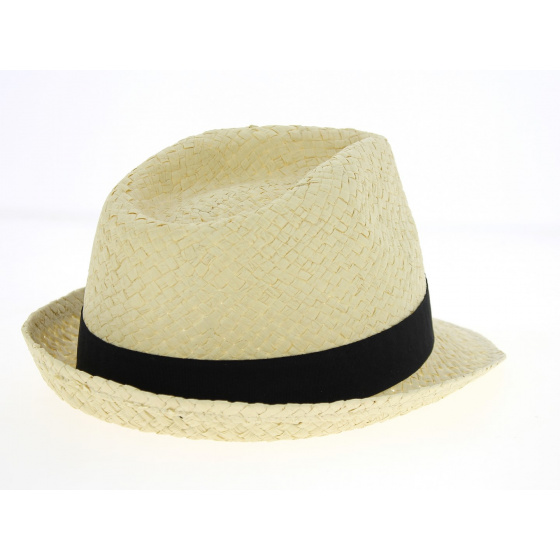 Natural Paper Straw Trilby Hat - Traclet