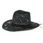 Mackay Western Black Paper Straw Hat - Traclet