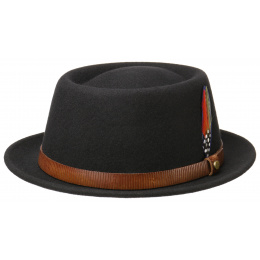 Porkpie Hat Wool Felt Black - Stetson