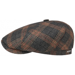 Stetson Brooklyn Wool Plaid Cap in Gray