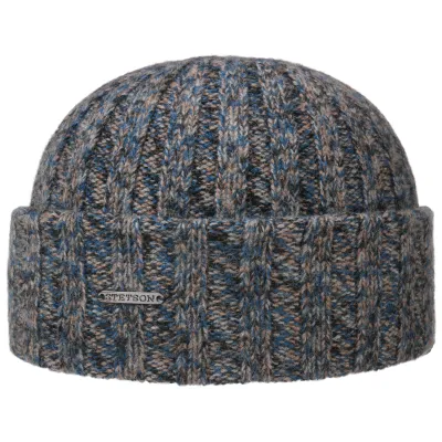 Bonnet à Revers Cachemire Bleu & Taupe- Stetson Reference : 10819 | Chapellerie Traclet