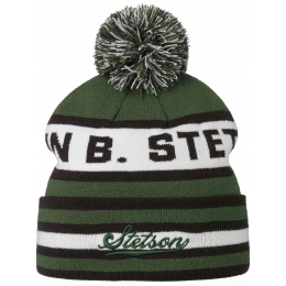 Green Acrylic Pom Pom Beanie - Stetson