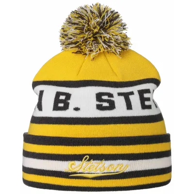 Bonnet à Pompon Acrylique Jaune- Stetson Reference : 10826 | Chapellerie Traclet