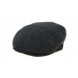 Split Flat Cap London Black & Gray Herringbone Wool - City Sport