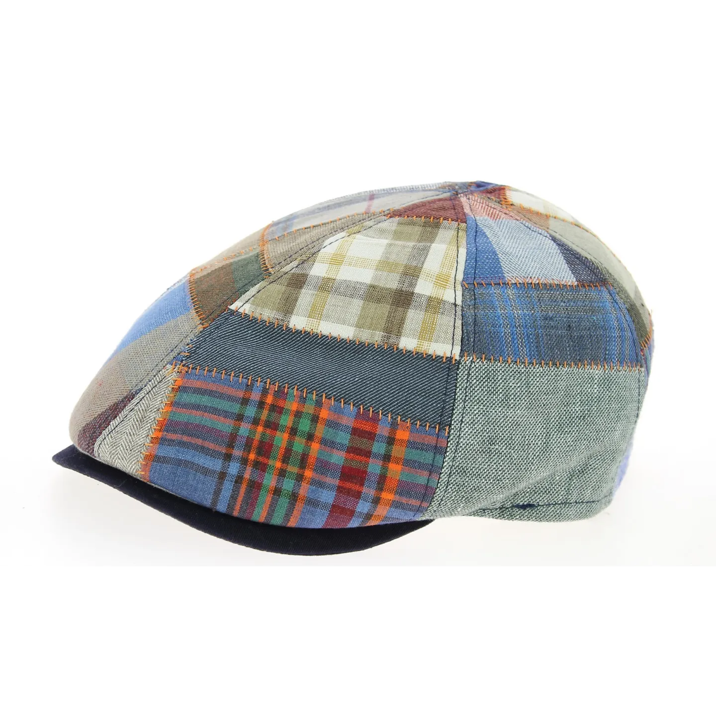 Duck Bill Linen & Cotton Patchwork Cap - Traclet Reference: 10831 | Traclet Hat Shop