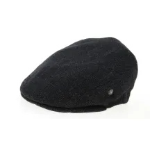 London Flat Cap Herringbone Wool Grey & Black- City Sport