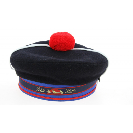 Navy Blue Wool "Petite Flotte" Sailor's Cap - Traclet