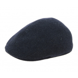 Crambes Navy Blue Wool Rounded Cap with Ear Flaps - Brighton