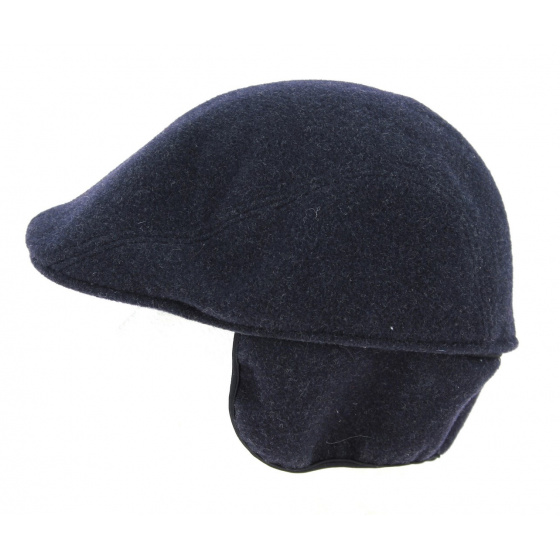 Casquette Bombée Brighton Cache-Oreilles Bleu Nuit Laine- Crambes