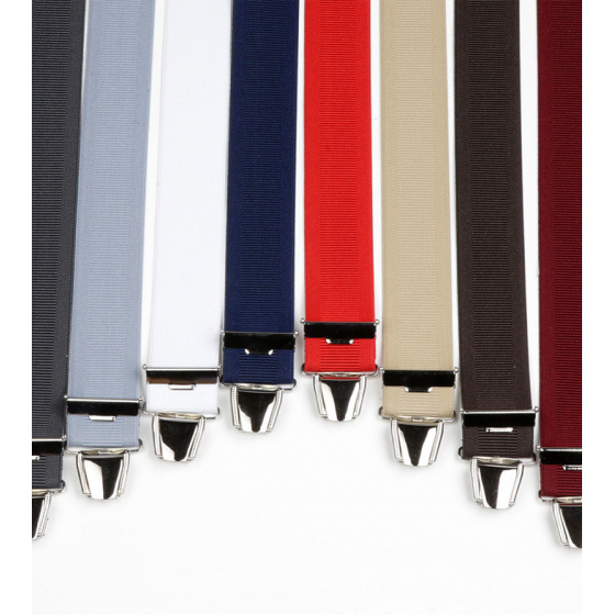 Solid Color Clip-on Suspenders Made in France