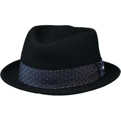Chapeau PorkPie Arlequin Feutre Laine Noir - Traclet Reference : 7824 | Chapellerie Traclet