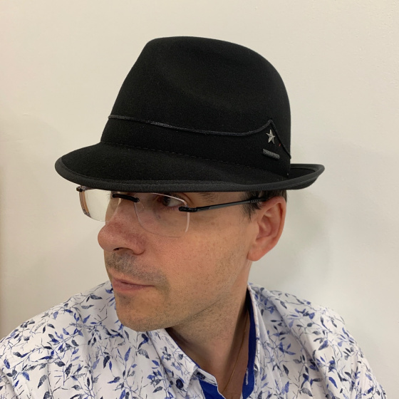 Armstrong Player Hat Wool Felt Black - Stetson Armstrong Player Hat Wool Felt Black - Stetson