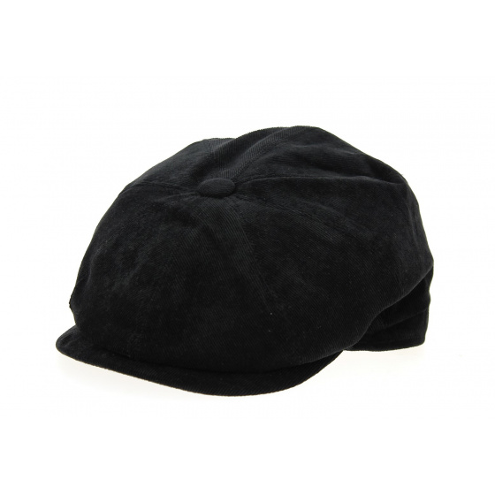 Black Cotton Velvet 8-Panel Arnold Cap - Traclet